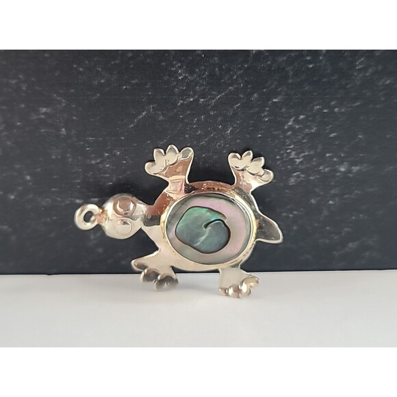 Abalone Shell Turtle Shaped Pendant Vintage - Picture 5 of 10